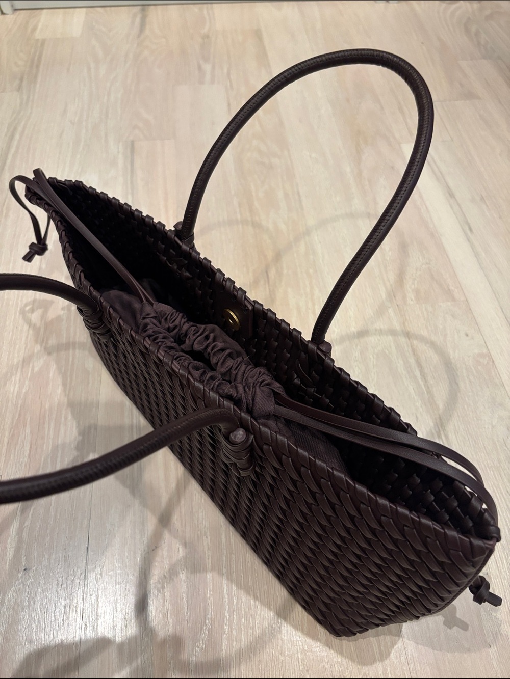 Zara Woven/Braided Leather Bag - burgundy - Picture 9 of 9